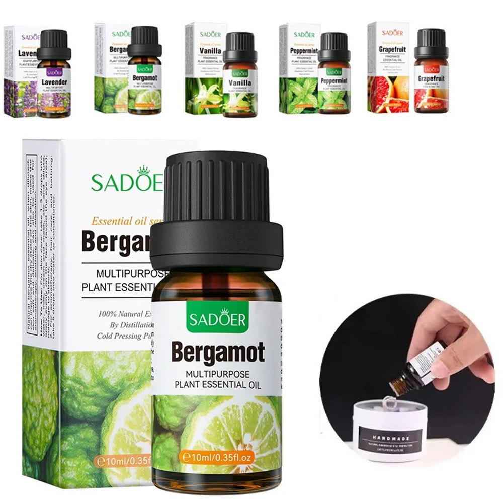 Home Fragrance Bergamot - น้ำมันหอมระเหยเบอร์กาม็อต SADOER 10 มล. น้ำมันหอมจากพืชธรรมชาติ สำหรับเครื่องกระจายกลิ่น