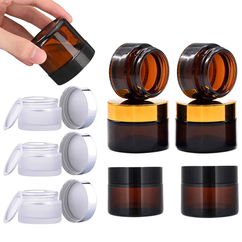 Amber Jar Candle - ขวดแก้วสีเหลืองอำพันขนาด 5 กรัม-100 กรัม จำนวน 5