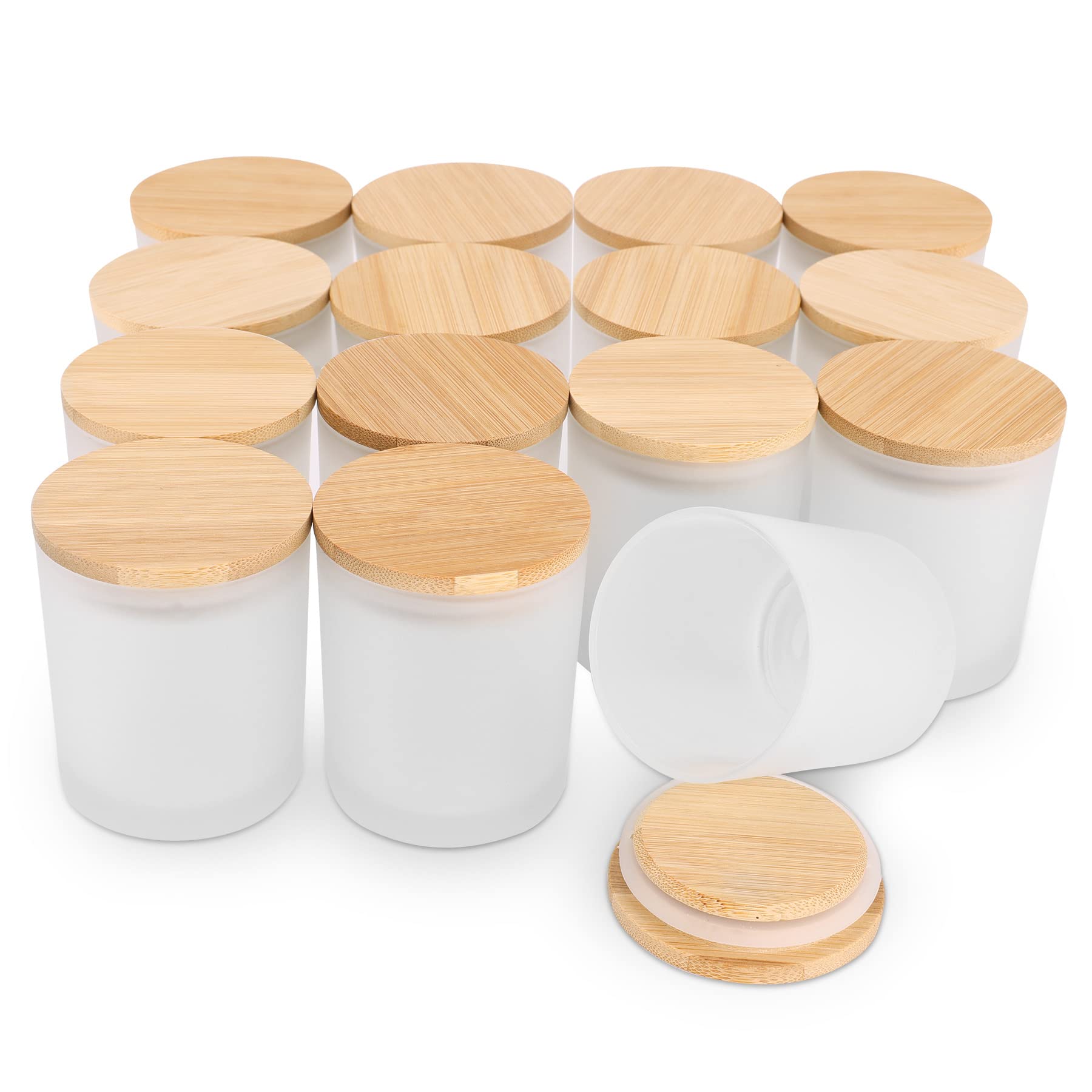 Amber Jar Candle - ขวดโหลแก้วใส่เทียนสีอำพัน6ออนซ์พร้อมฝาไม้ไผ่สำหรับทำเทียนภาชนะใส่เทียนสะอาดแบบไม่มีฝาปิด6ชิ้นปลอดภัย