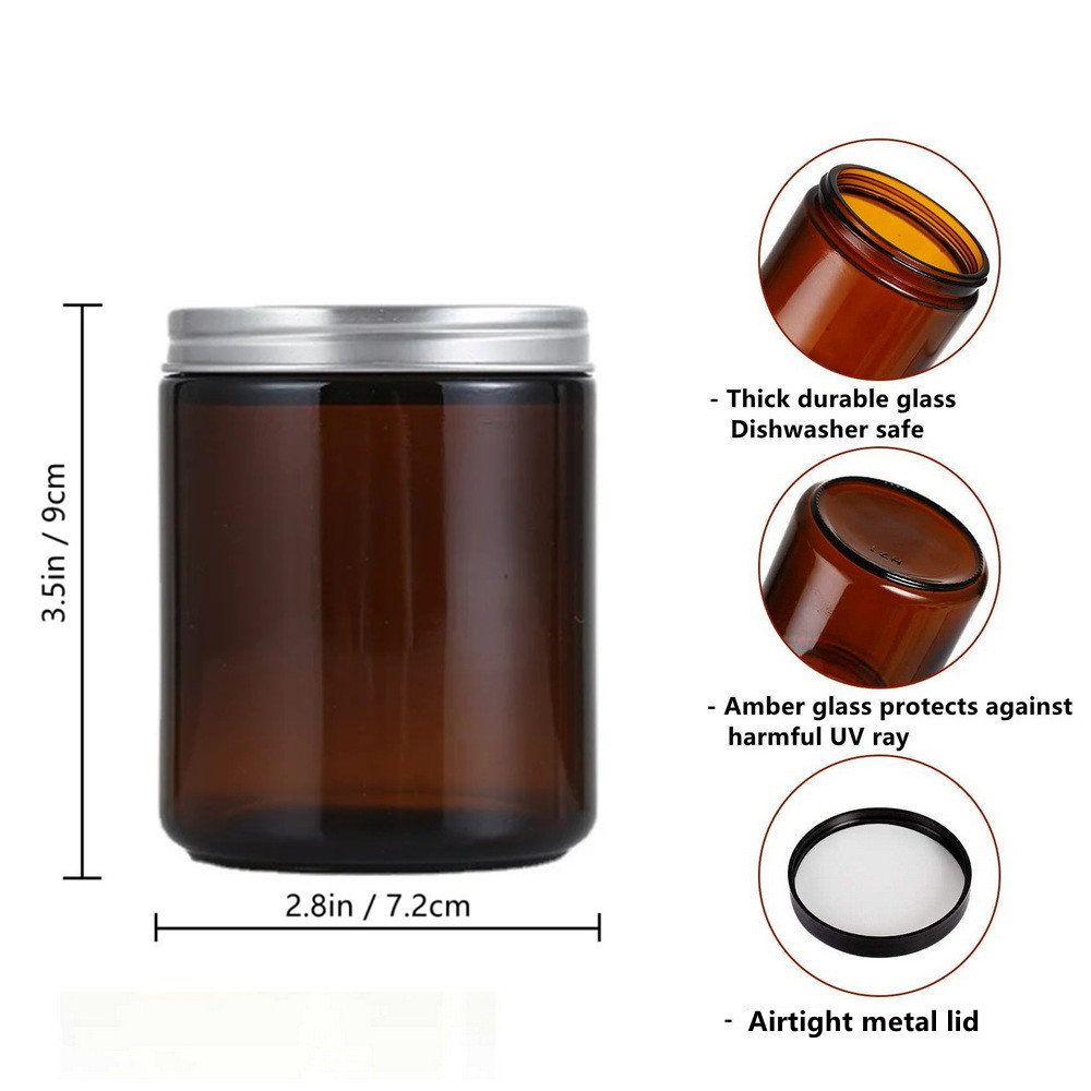 โถเทียนทรงกลมขนาด8ออนซ์2ชิ้นภา - Amber Jar Candle บทวิจารณ์และราคา