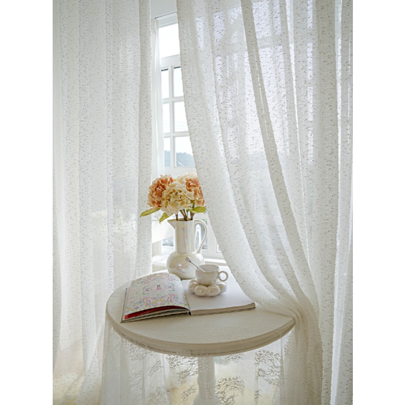 ม่านโปร่งแสงสีขาวเรียบง่ายสไตล - Home Fragrance French บทวิจารณ์และราคา