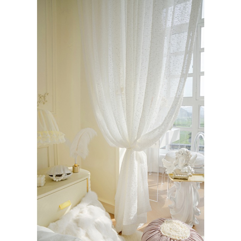ม่านโปร่งแสงสีขาวเรียบง่ายสไตล - Home Fragrance French บทวิจารณ์และราคา