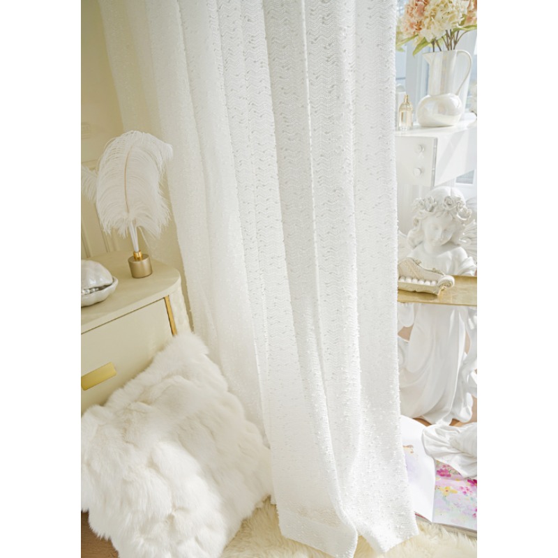 ม่านโปร่งแสงสีขาวเรียบง่ายสไตล - Home Fragrance French บทวิจารณ์และราคา
