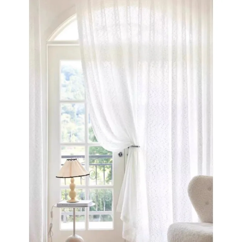 ม่านโปร่งแสงสีขาวเรียบง่ายสไตล - Home Fragrance French บทวิจารณ์และราคา