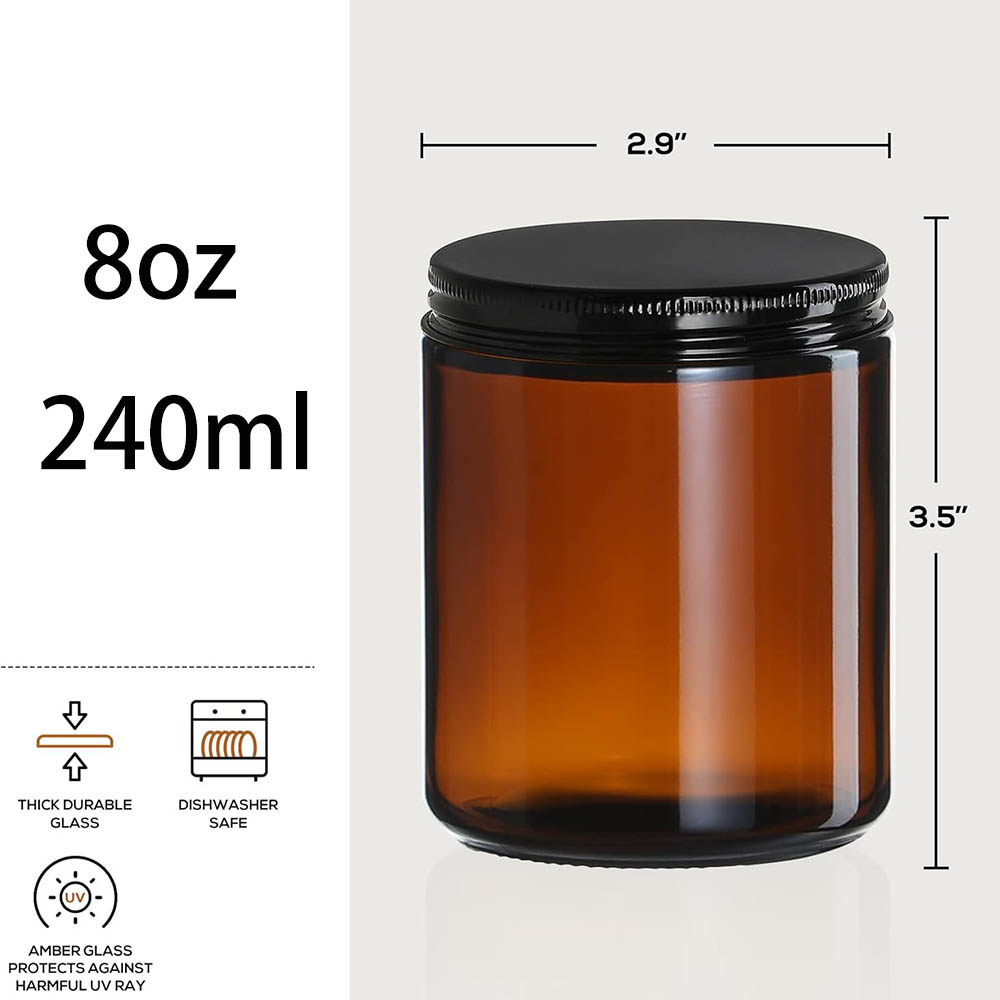 ขวดแก้วสีอำพันขนาด 8 ออนซ์ พร้ - Amber Jar Candle บทวิจารณ์และราคา