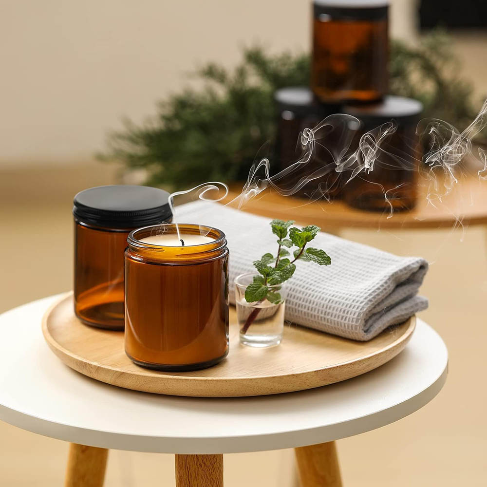 ขวดแก้วสีอำพันขนาด 8 ออนซ์ พร้ - Amber Jar Candle บทวิจารณ์และราคา