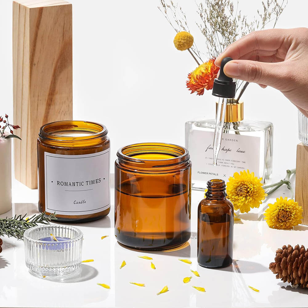 ขวดแก้วสีอำพันขนาด 8 ออนซ์ พร้ - Amber Jar Candle บทวิจารณ์และราคา