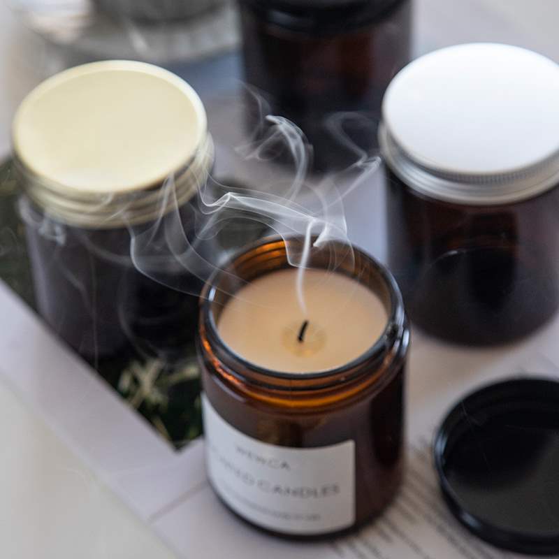 Amber แก้วเทียนพร้อมฝาปิด,รอบเ - Amber Jar Candle บทวิจารณ์และราคา