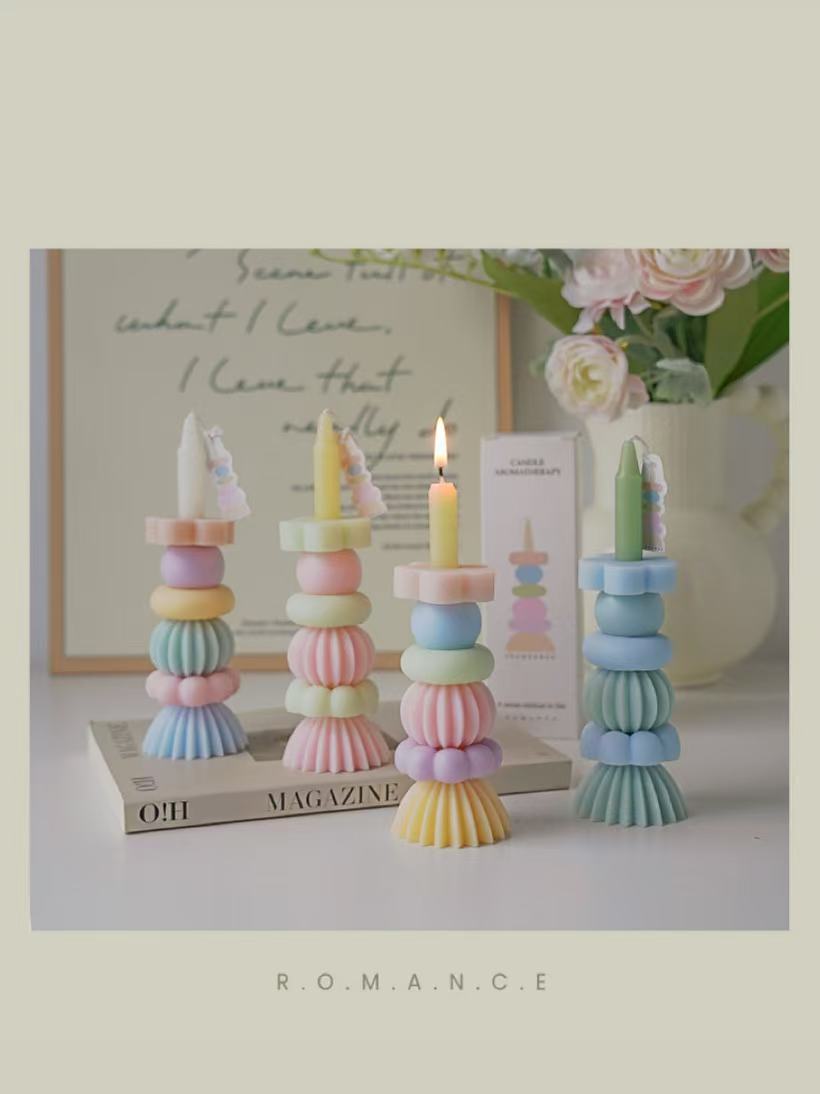 เทียนหอมรูปทรงเรขาคณิตแบบหลายช - Home Fragrance Aroma บทวิจารณ์และราคา