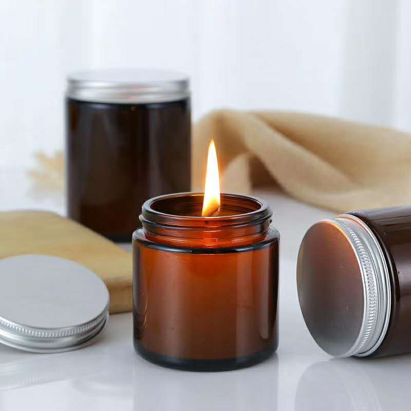 ขวดแก้วสีชาขนาด 100/250 มล. 6  - Amber Jar Candle บทวิจารณ์และราคา